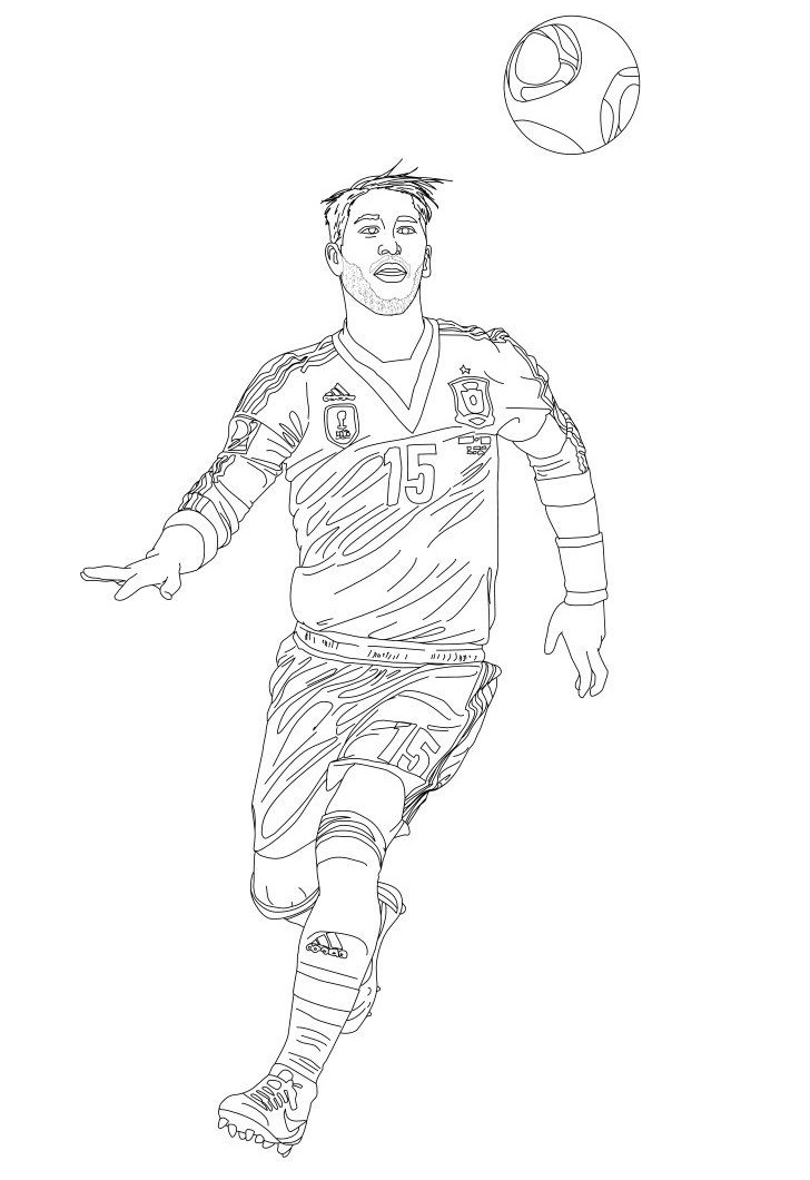 Sergio Ramos 4 Coloring Page - Free Printable Coloring Pages for Kids