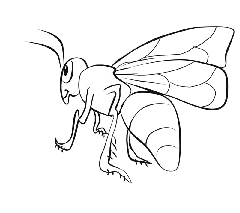 Coloring pages honey bee Kid in bee dress coloring page royalty free vector  image | Rona.lesoleildefontanieu.com