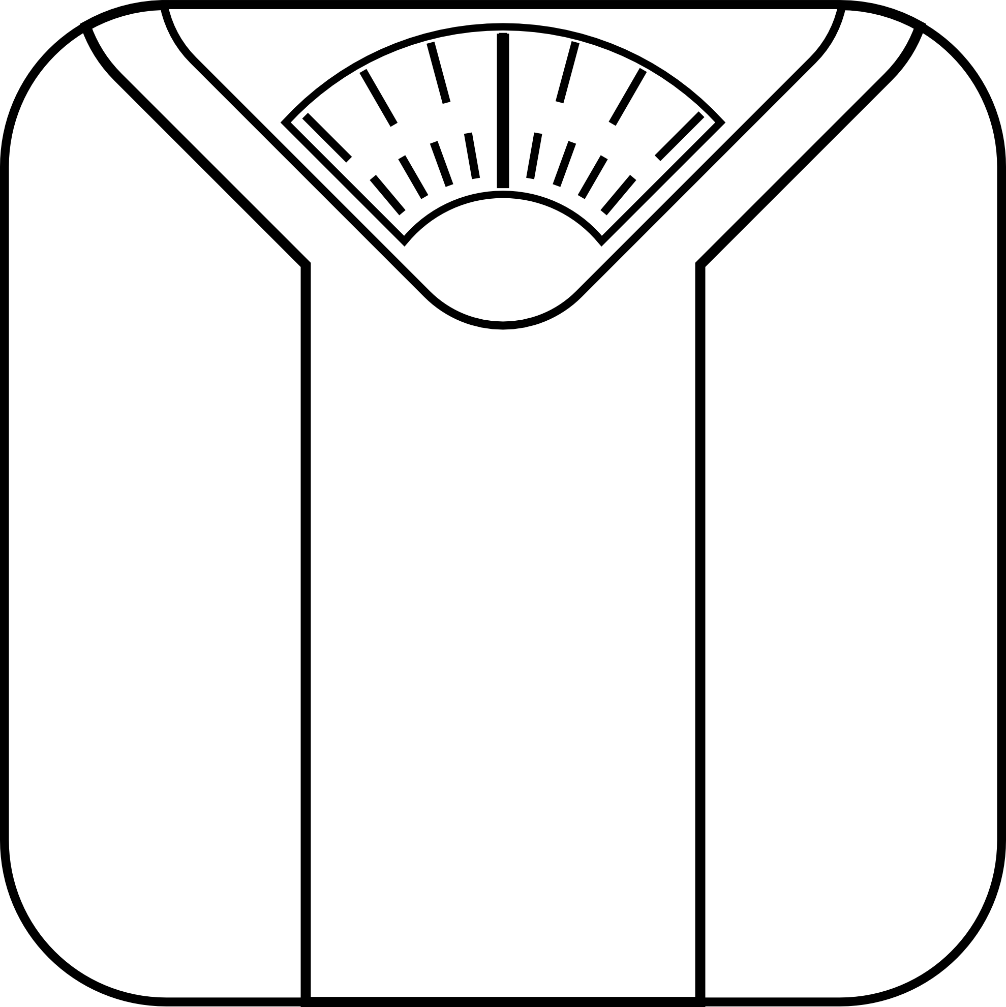 bathroom_scale_black_white_line_art_coloring_book_colouring-1979px.png  (1979×1981) | Free clip art, Clip art, Coloring books