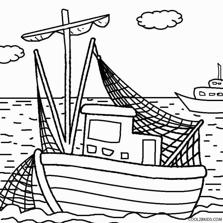 Printable Boat Coloring Pages For Kids