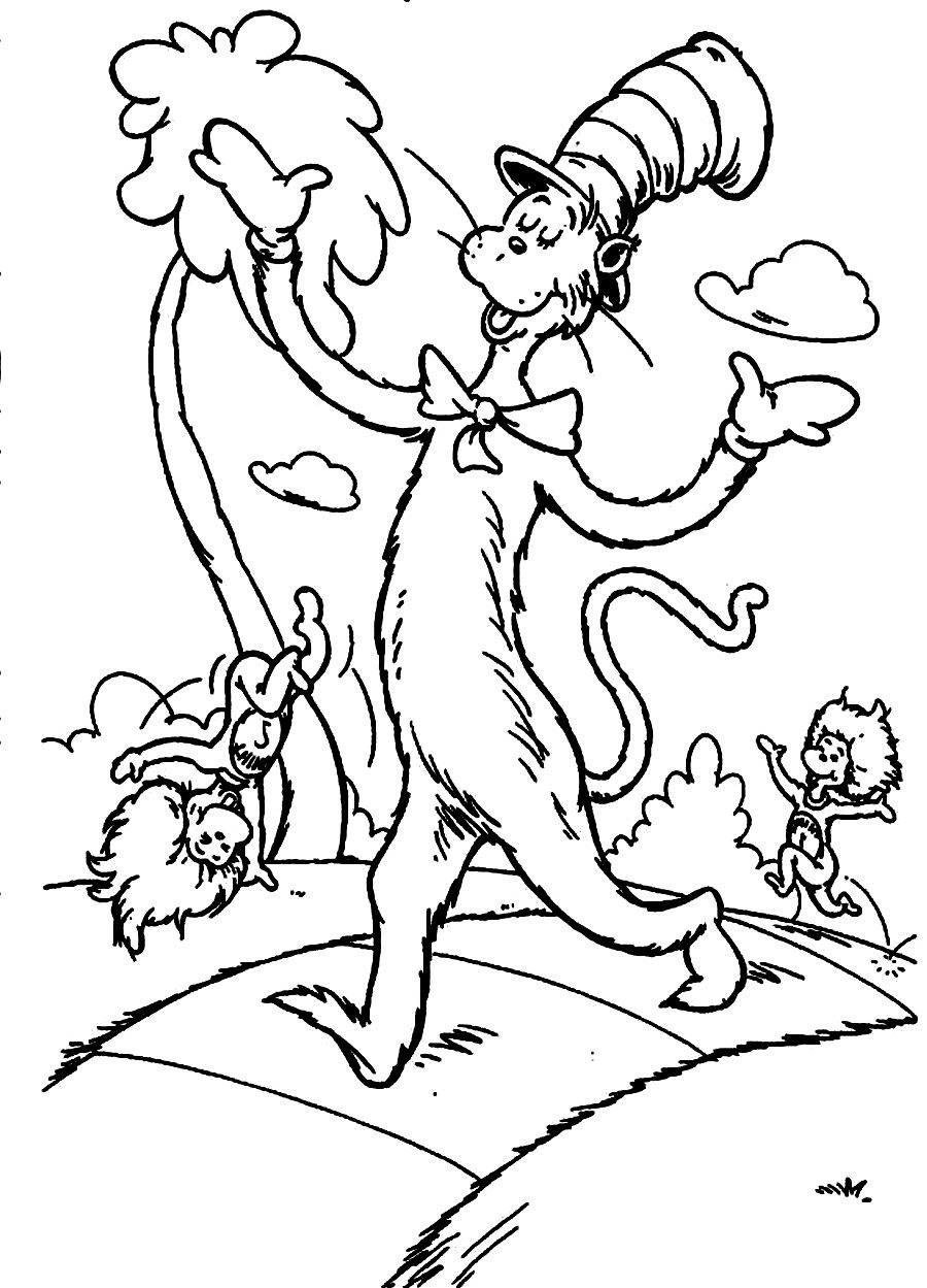 13 Dreaded Cat In The Hat Coloring Pages Bathroom Comes Back N 1971 Fish —  oguchionyewu