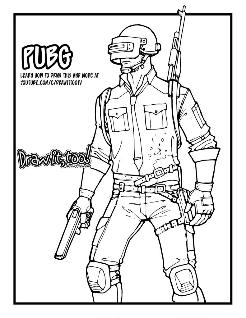 Image result for pubg colouring page drawittoo | Güzel söz, Sanat