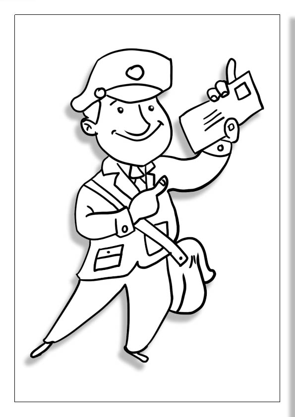 Postman coloring pages, printable coloring sheets