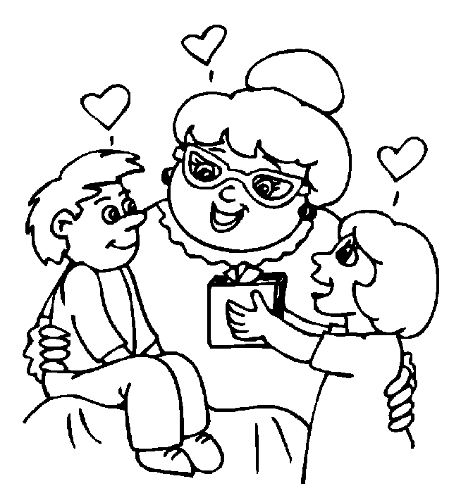 Coloring Page Grandpa And Granny | PicGifs.com