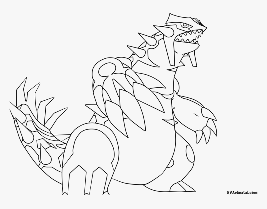 Primal Groudon Pokemon Coloring Pages Sketch Coloring - Pokemon Coloring  Pages Primal Groudon, HD Png Download - kindpng