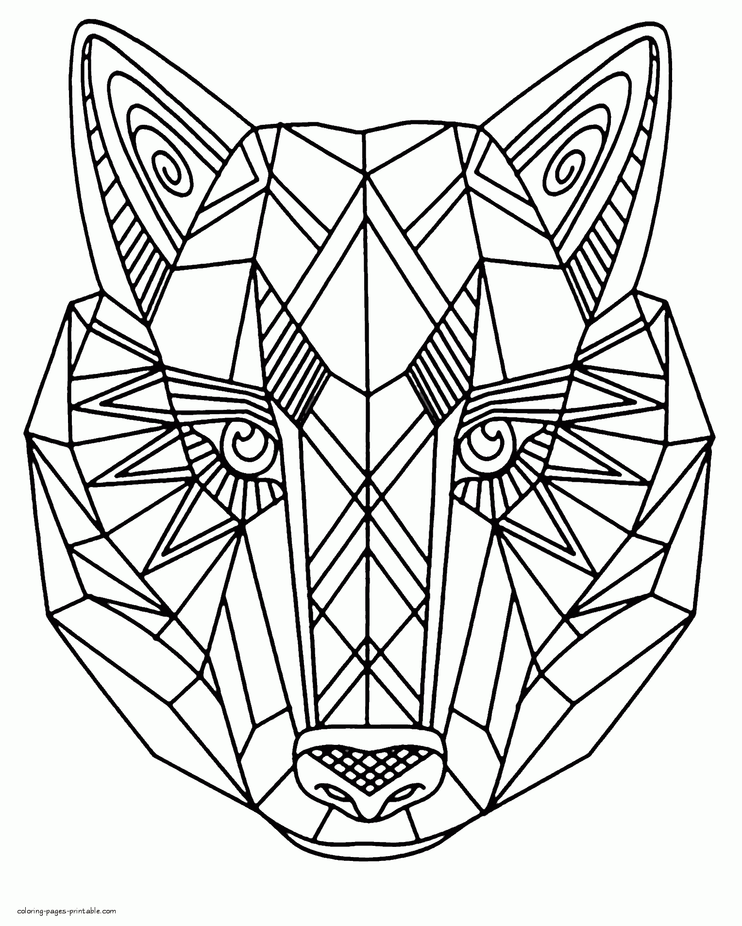 Zentangle Animal Face Coloring For Adults || COLORING-PAGES-PRINTABLE.COM