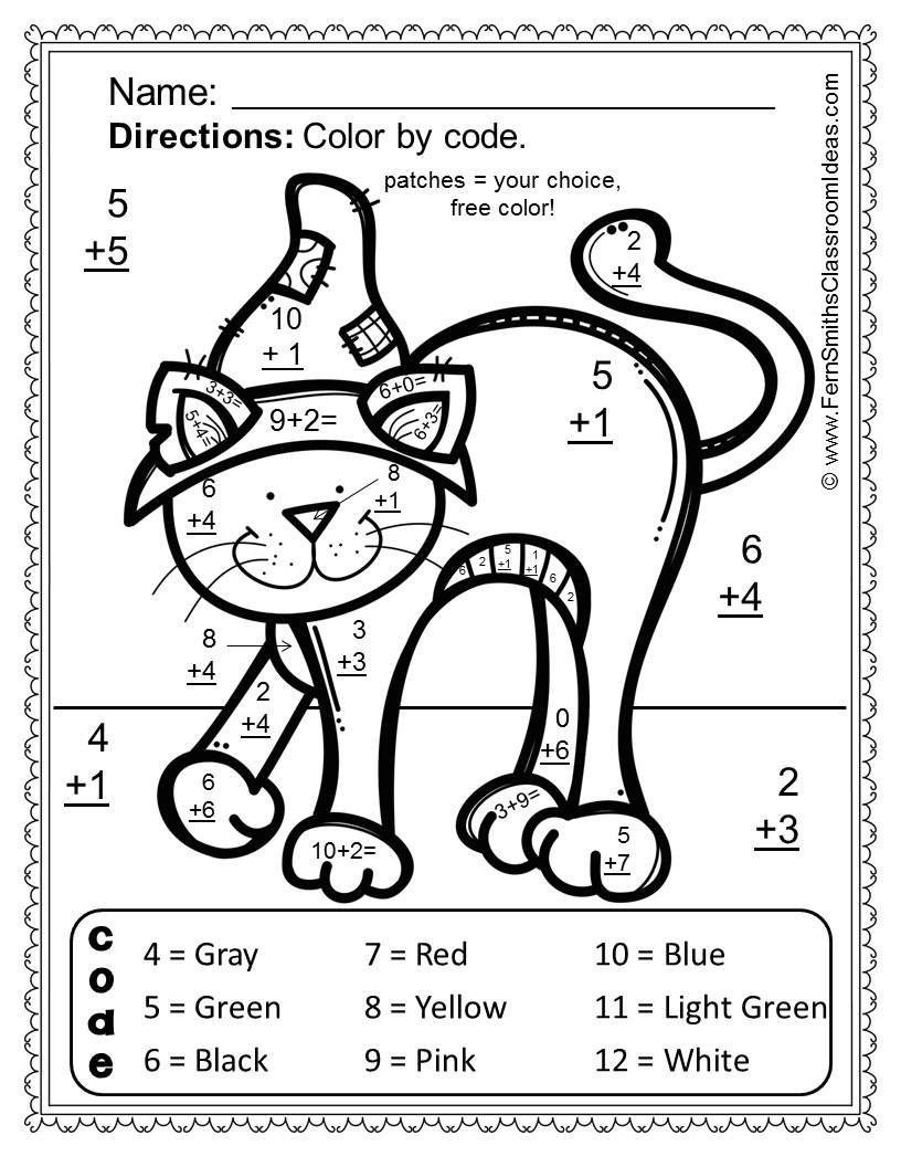 Free Printable Color By Addition Worksheets Christmas Winter ...