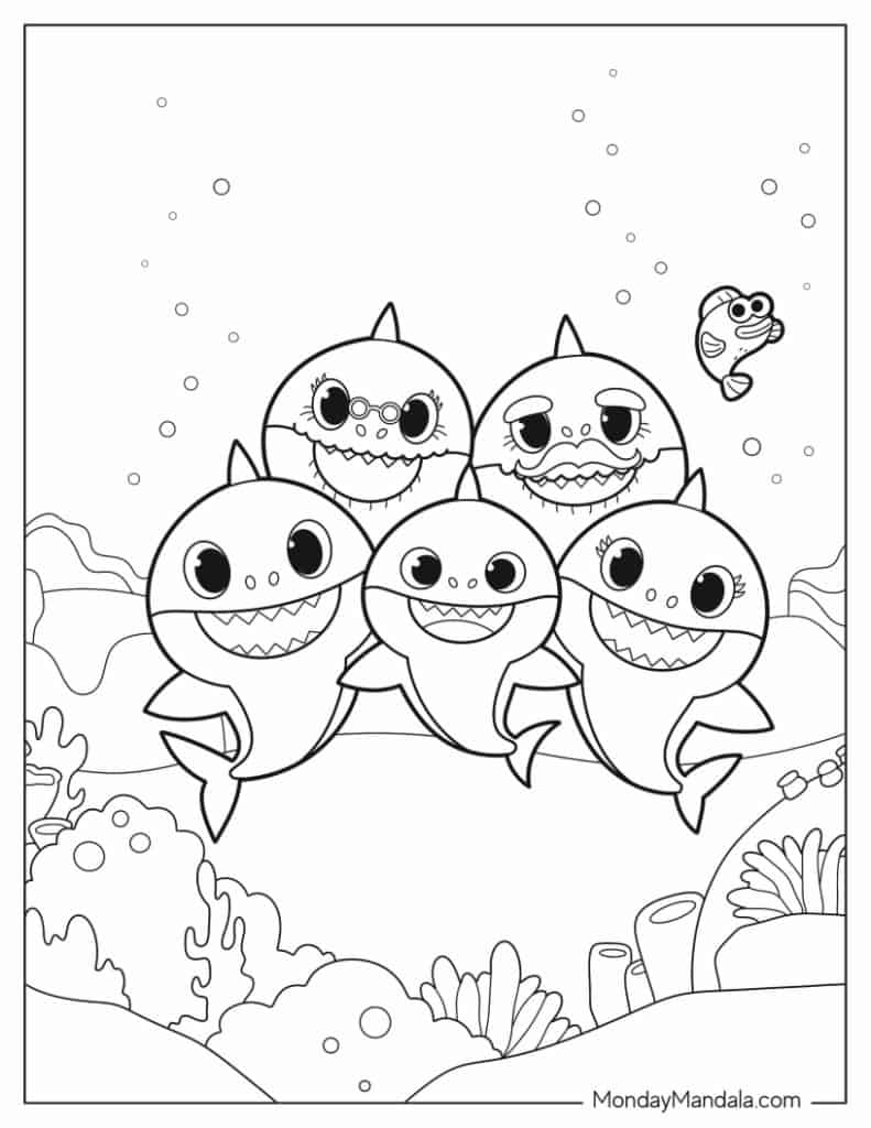 24 Baby Shark Coloring Pages (Free PDF ...