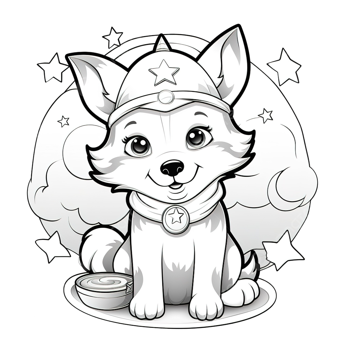 Coloring Book With A Cute Cartoon Halloween Witch Husky Dog Front The Moon,  Car Drawing, Cartoon Drawing, Book Drawing PNG Transparent Image and  Clipart for Free Download