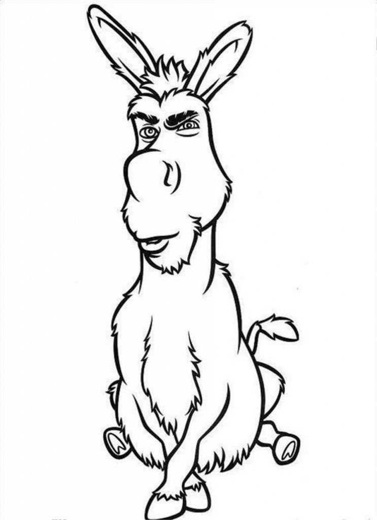 Cartoon: Hard Shrek Chatty Donkey Coloring Page Coloringplus 