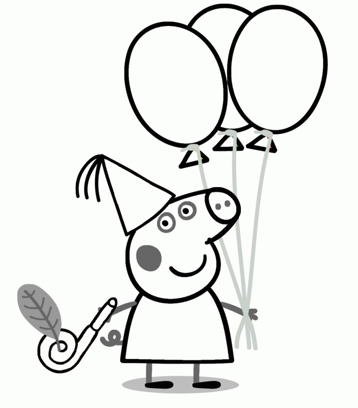 Peppa Pig Birthday Coloring Pages | 99coloring.com