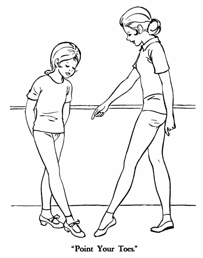 Ballet lesson Colouring Pages