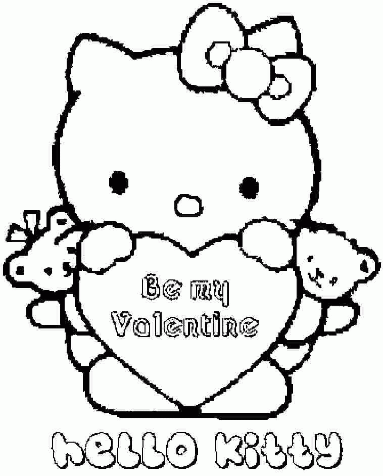 Hello Kitty Valentine Colouring Sheets Printable Free For 