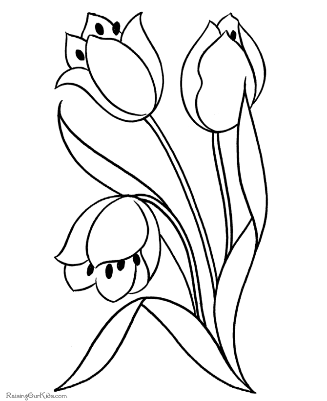 Flowers Coloring Pages Page 4: Printable Flowers To Color, Parts 
