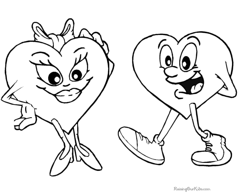 Valentine Hearts Coloring Sheets - 003
