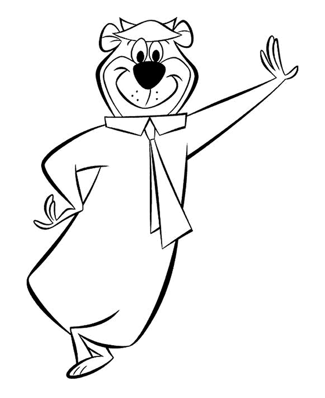 Yogi Bear Coloring Page Cindy Bear With An Umbrella