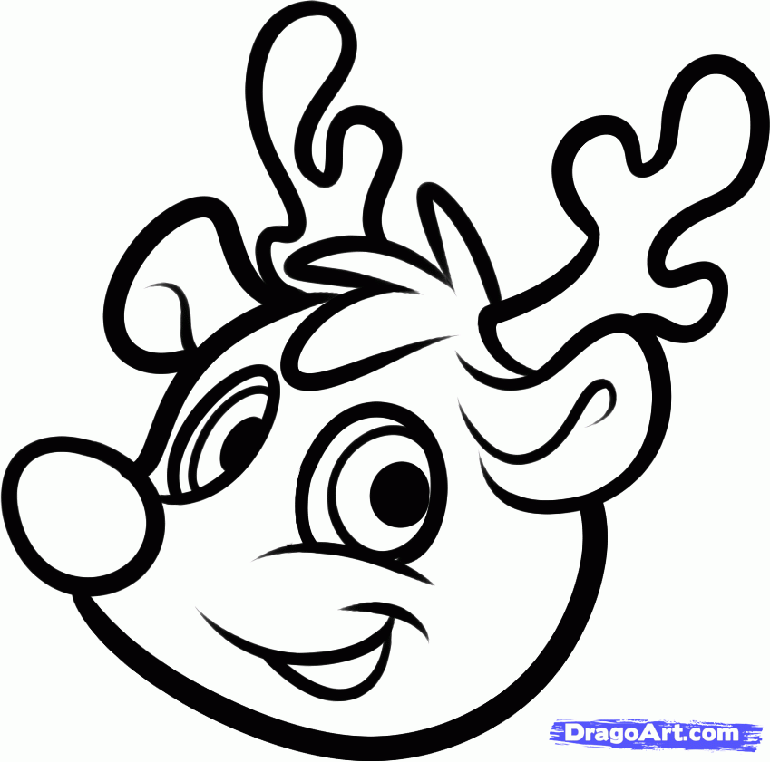 How to Draw Rudolph Easy, Step by Step, Christmas Stuff, Seasonal 