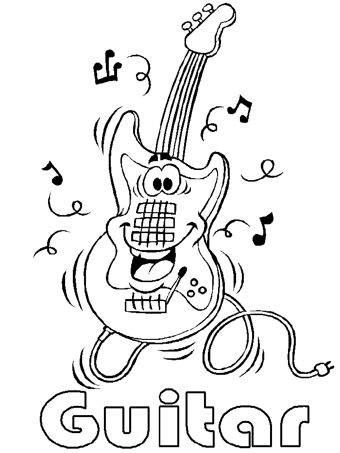 Guitar, music coloring pages | coloring pages