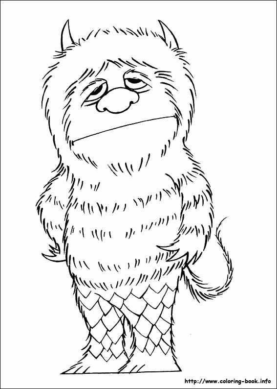 Where the wild things are coloring page for kids
