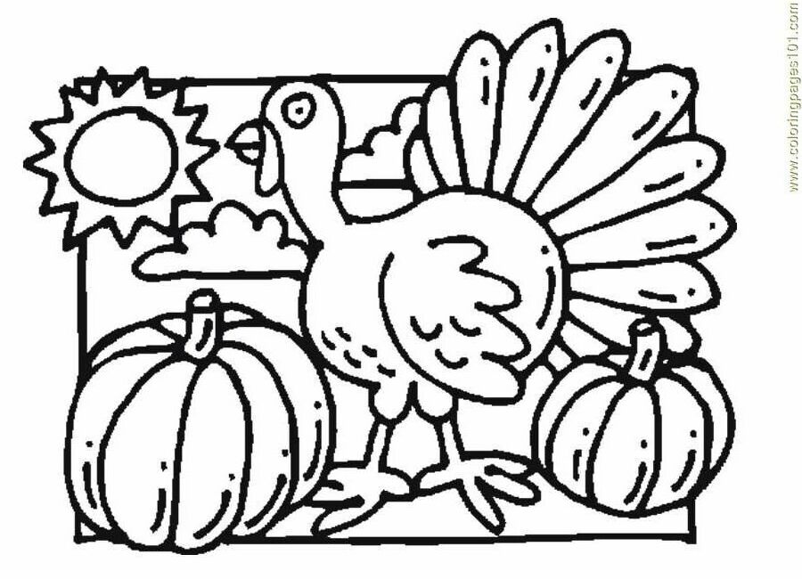 Coloring Pages Turkey Pumpkin (Food & Fruits > Pumpkin) - free 