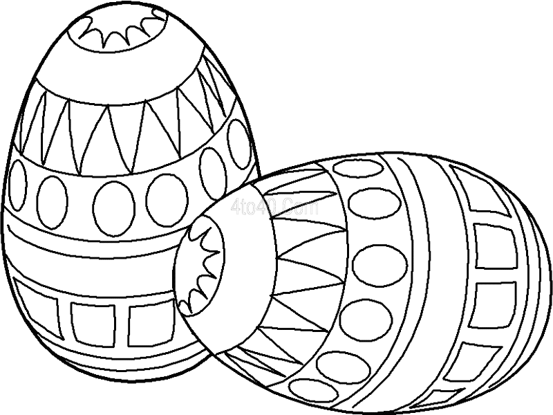 Coloring Book: Easter Eggs Outline Coloring Page