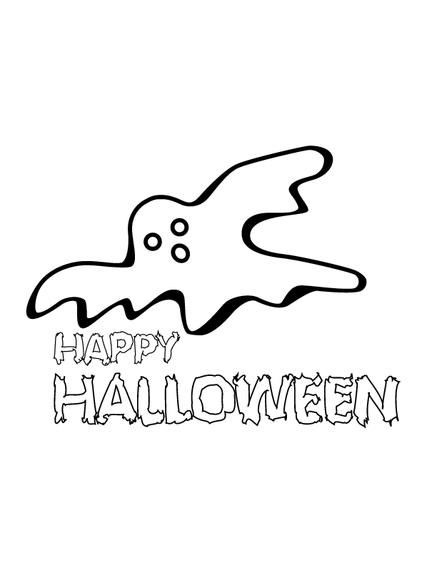 happy Halloween ghost printable coloring in pages for kids 