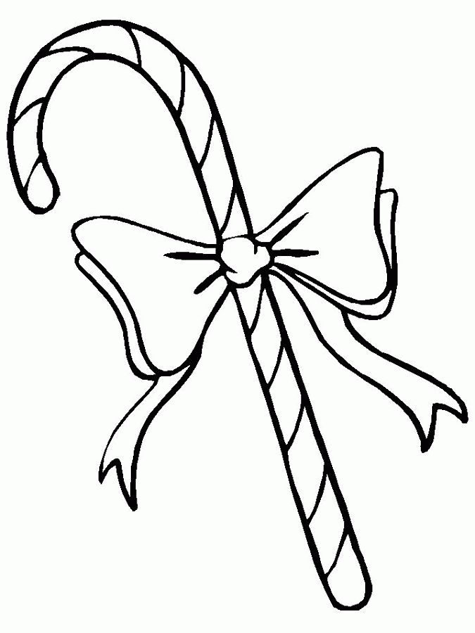 Candy Cane And Bell Coloring Page - Christmas Coloring Pages 