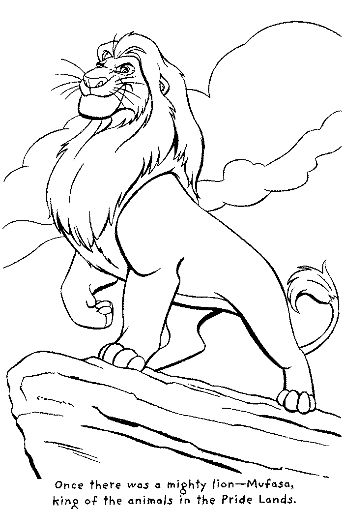 Mufasa Coloring Page for Kids free | Kids Coloring Page