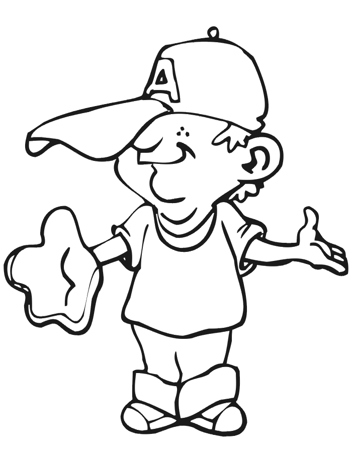 Baseball Player Coloring Sheet | Coloring Pages For Kids | Kids 