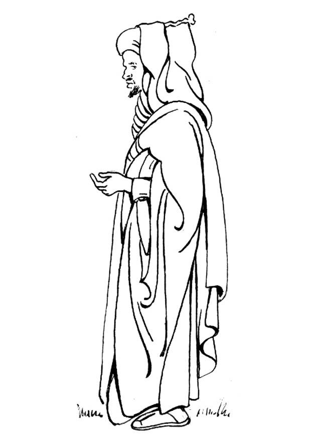 Coloring page dress - burnous - img 18994.