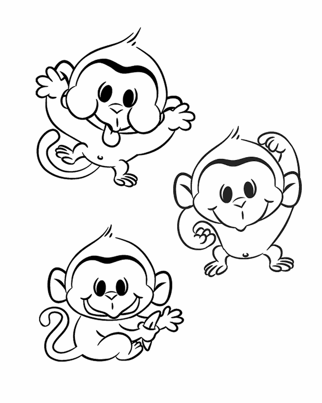 Coloring Pages Of Baby Monkeys - Free Printable Coloring Pages 
