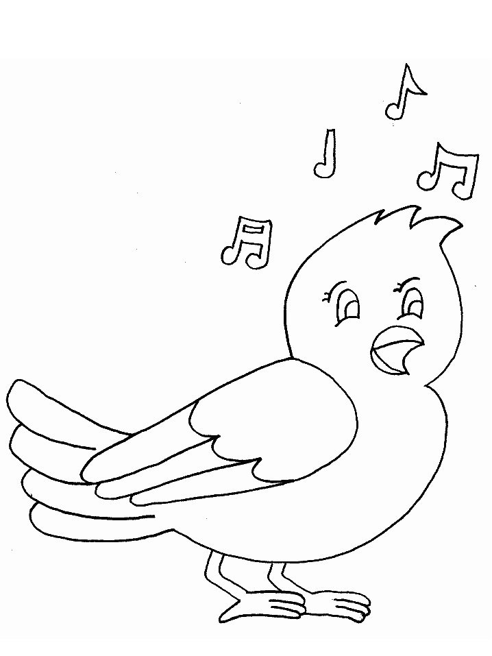 Printable Bird Song Animals Coloring Pages