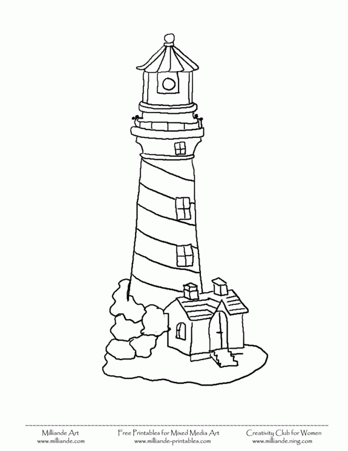 Lighthouse Coloring Page Sheet