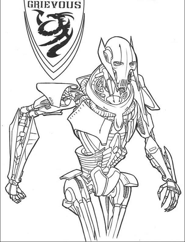 Grievous Star Wars Coloring Pages - Star Wars Coloring Pages 