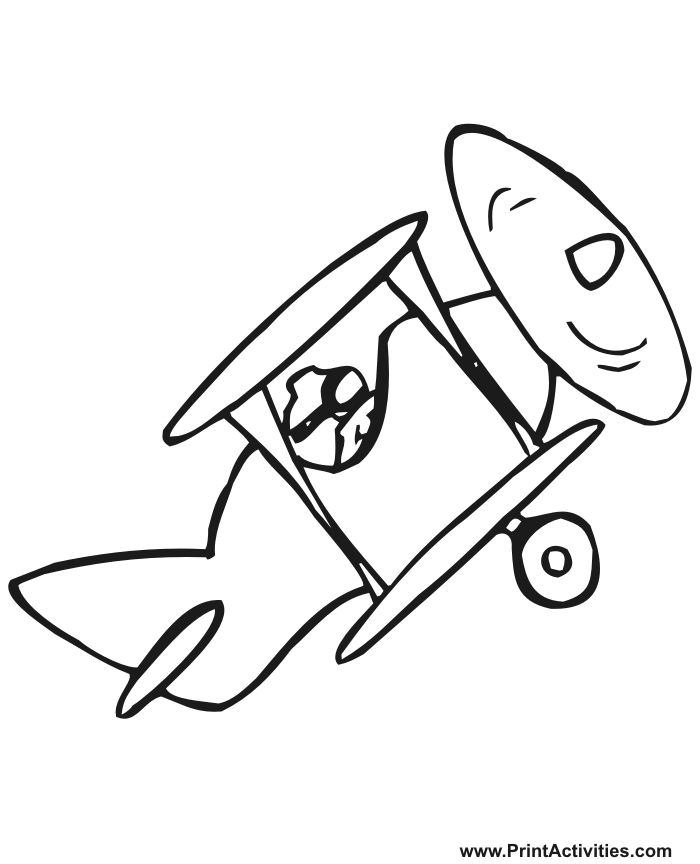 Biplane Coloring Page | Old Fashioned Biplane