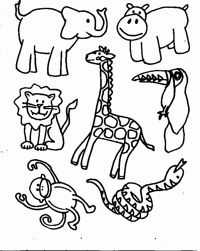 Jungle Animals | Free coloring pages for kids