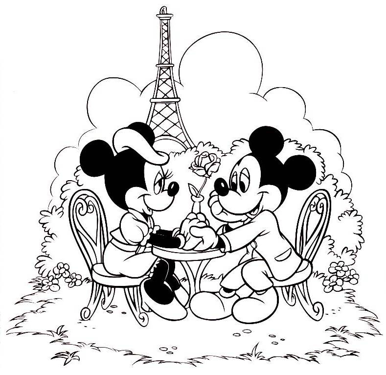 Mickey and Minnie Coloring Pages and Book | UniqueColoringPages