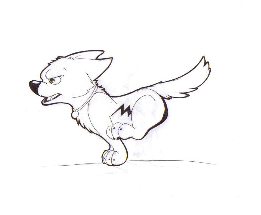 Bolt the Super Dog Sketchie by 