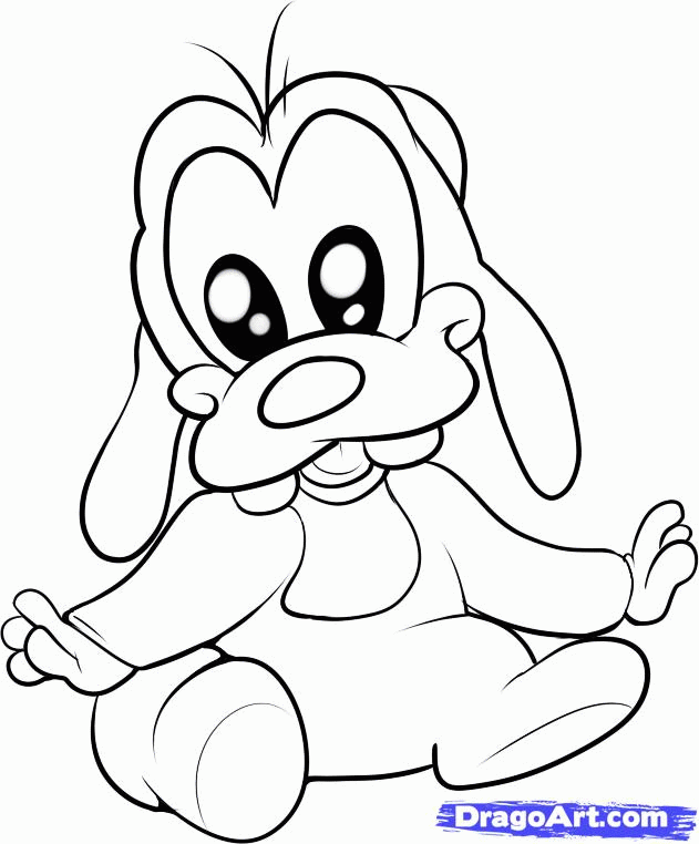 Baby Goofy Coloring Pages