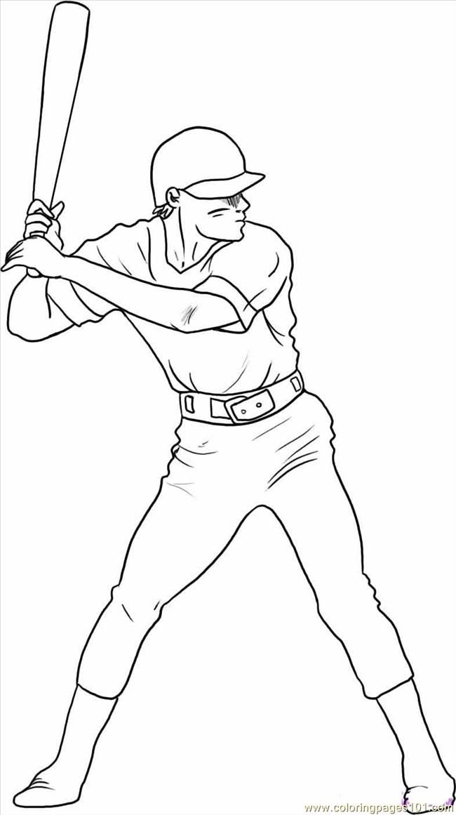 Baseball Player Coloring Pages - Free Printable Coloring Pages 