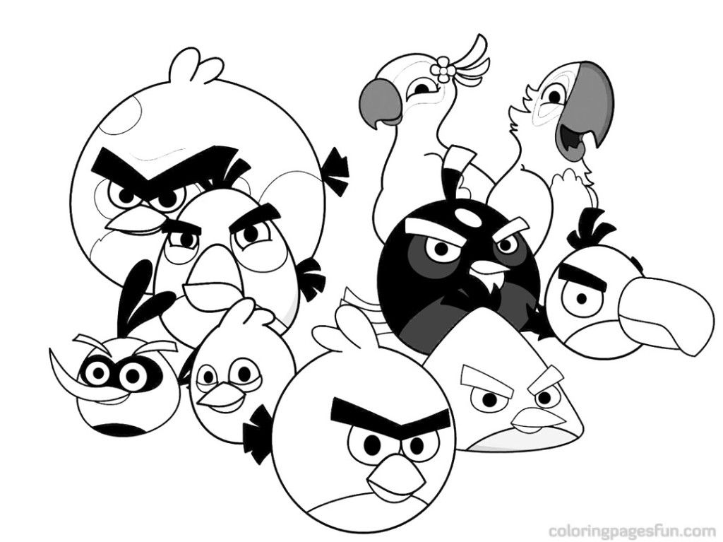 Funny Angry Birds Coloring Pages - deColoring