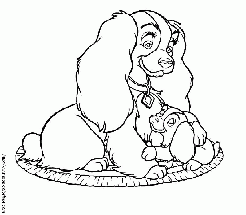 coloring Lady and the tramp, page lady and the tramp pages