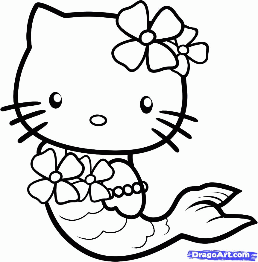 hello kitty beach Colouring Pages