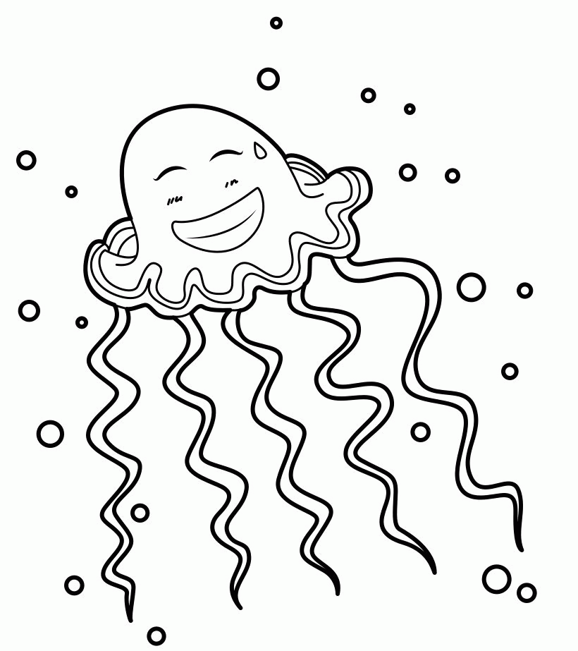 Downloadable Jellyfish Coloring Page Hn - deColoring