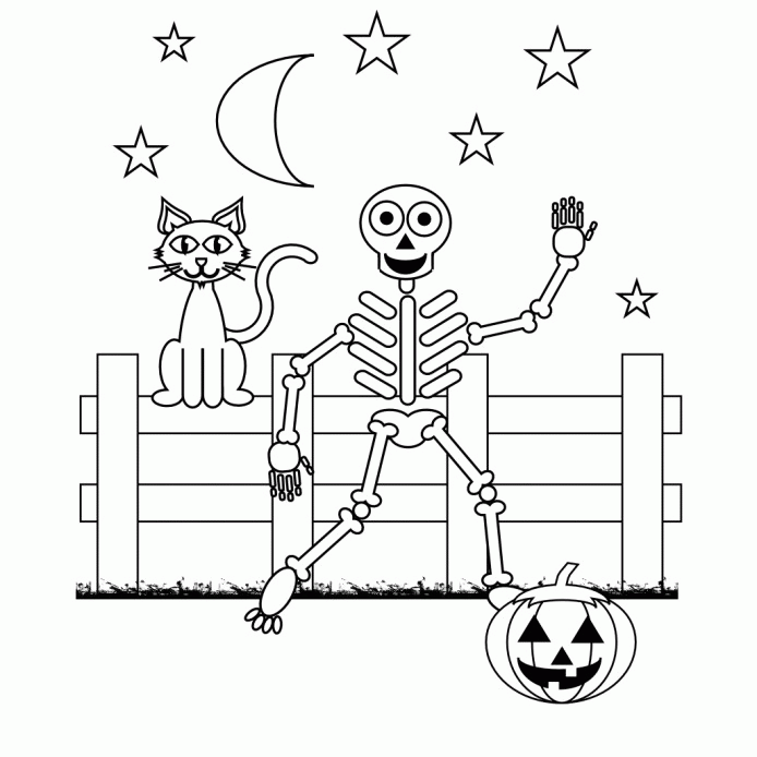 Download Coloring Pages For Kids Halloween Skeleton Or Print 