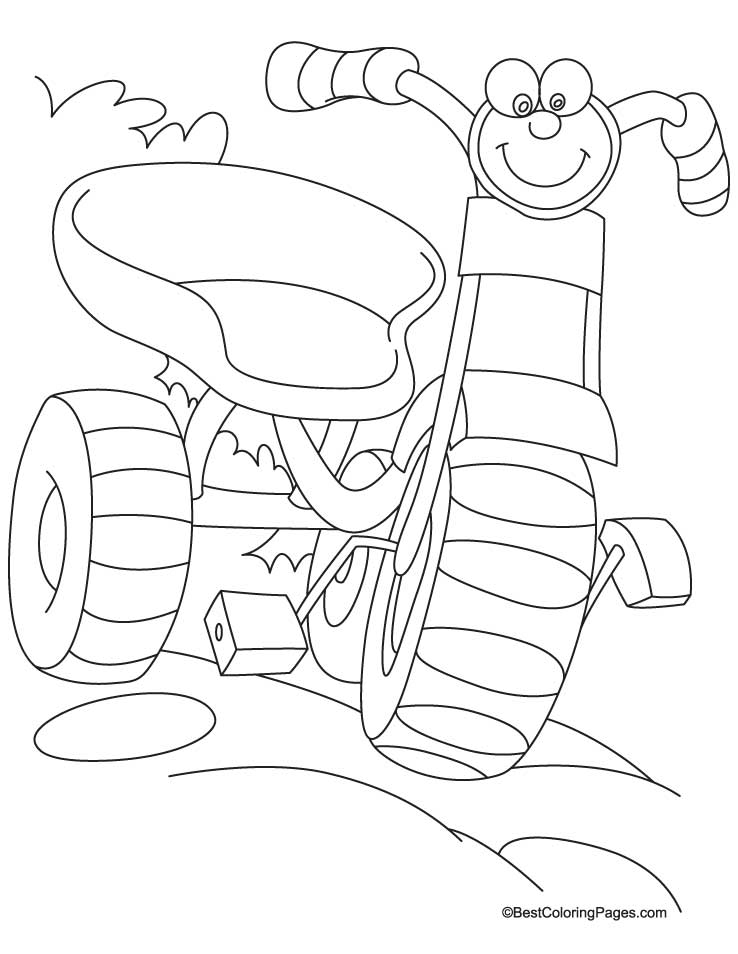 Tricycle coloring page 8 | Download Free Tricycle coloring page 8 