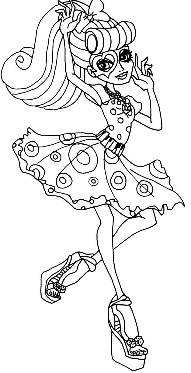 Monster High Operetta Bring Guitar Coloring Pages - Monster High 