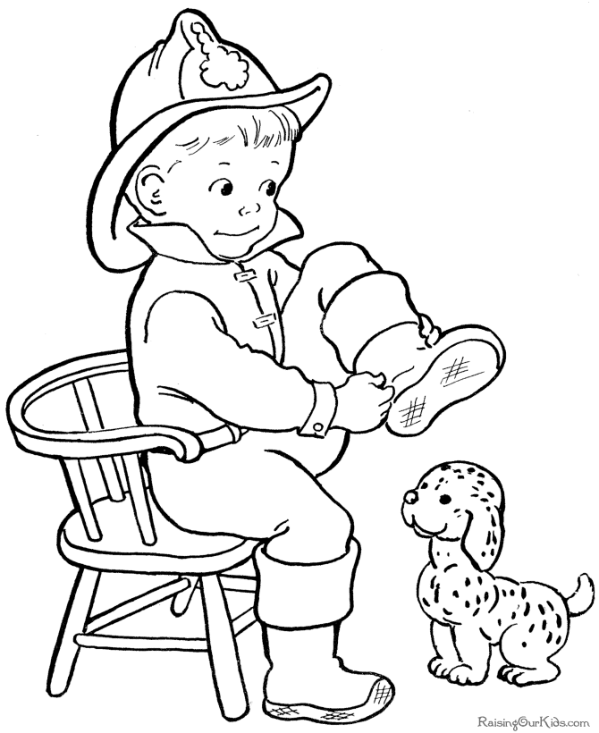 Halloween fireman coloring page for kids - 010