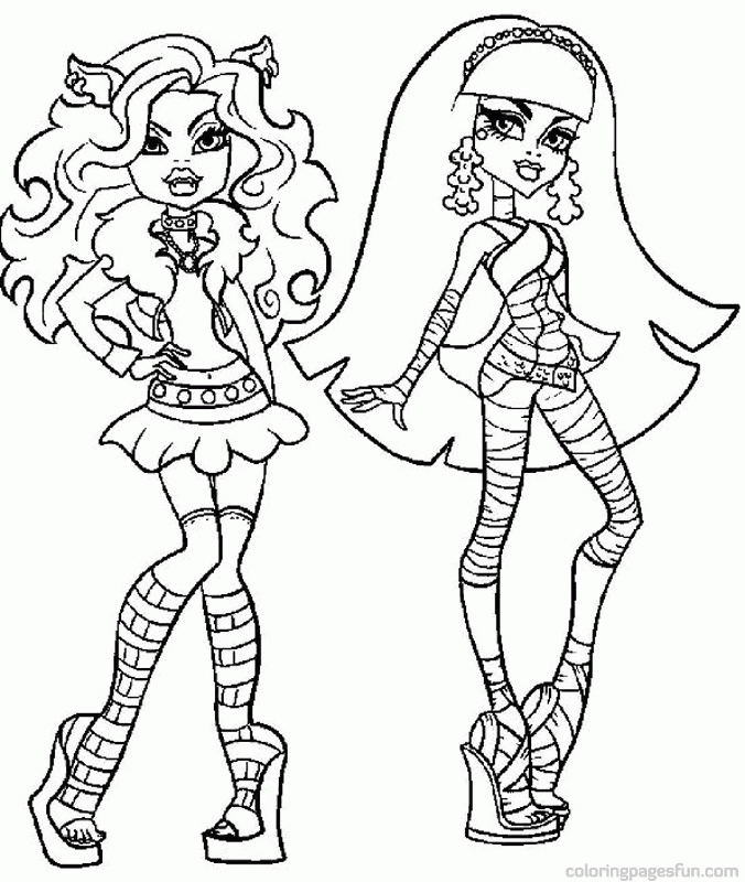 Monster High Clawdeen, Cleo Coloring Pages | Free Printable 
