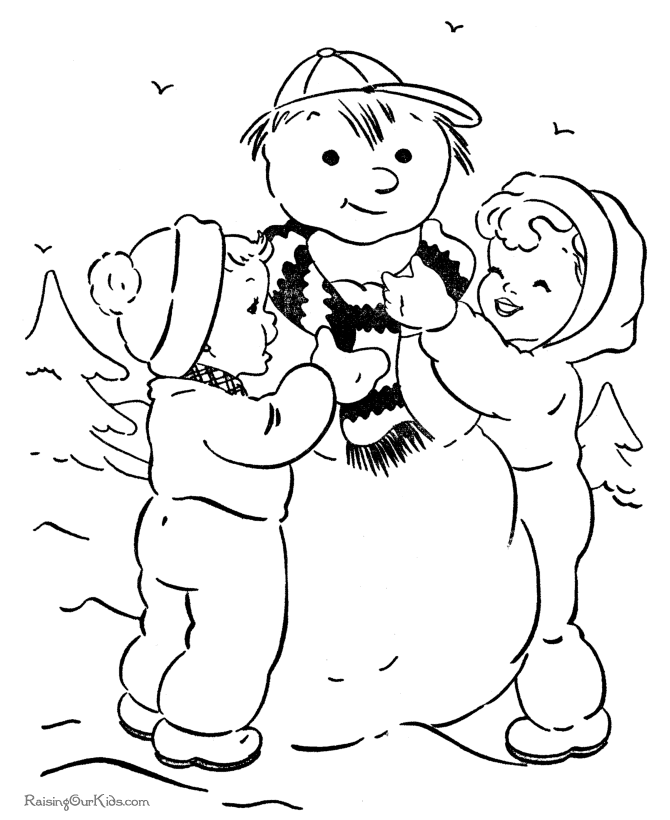 Snowman - Christmas Coloring Pages - 008